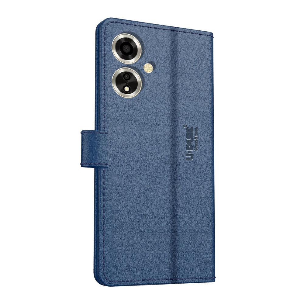 U-CASE Magnetic Flip Cover for OPPO A59 5G Vegan Foldable Stand & Pocket Magnetic Closure - Aibex